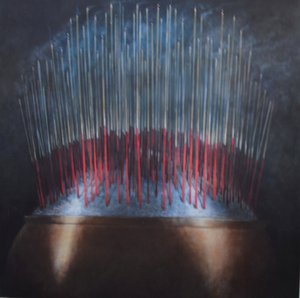 Wierookstokjes in bronzen kom door Lincoln Seligman