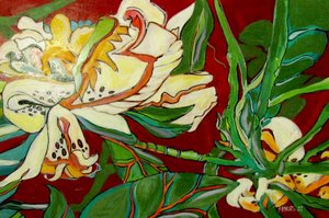 Witte bloem, 2016 (gemengde techniek)
