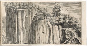 Uitzicht op de Berg van La Verna vanaf de Weg van Casentino (plaat A) door Lino Moroni