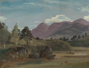 Berglandschap, mogelijk in het Lake District door Lionel Constable