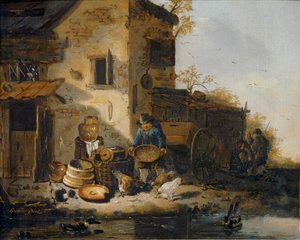 Boer voert zijn kippen ... door Lionel Hamilton Renwick