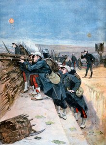 Franse soldaten bij loopgravenoorlog manoeuvres, 1894 door Lionel Noel Royer