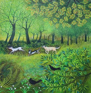 Drie vrienden, 2024 (acrylverf op doek) door Lisa Graa Jensen