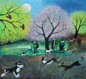 Wellie Road Dog Walkers door Lisa Graa Jensen