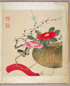 Een van een serie schilderijen van bloemen en insecten, eind 19e eeuw