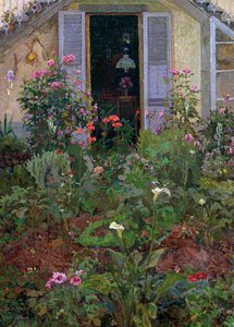 Drieluik of tuin in bloei