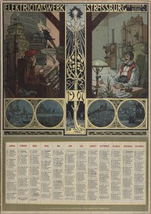 Elektriciteitscentrale Straatsburg. Kalender voor het jaar 1907, 1906 door Léo Schnug