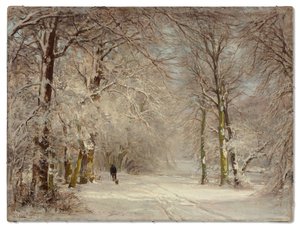 Een met sneeuw bedekte pad in de winter door Lodewijk Frederik Hendrik (1850 1936) Apol
