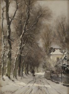 Een met sneeuw bedekte pad in de winter door Lodewijk Frederik Hendrik (1850 1936) Apol