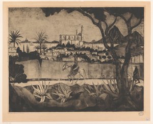 Bastia op Corsica door Lodewijk Schelfhout (signed by artist)