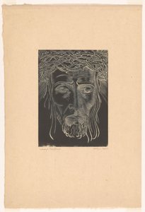 Christus met doornenkroon door Lodewijk Schelfhout (signed by artist)
