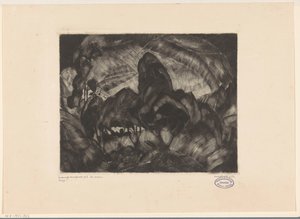 Heuvellandschap met bomen door Lodewijk Schelfhout (signed by artist)