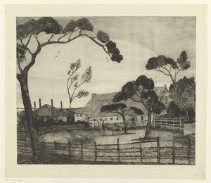 Hollands landschap met boerderij en weiland