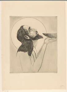 Johannes de Doper door Lodewijk Schelfhout (signed by artist)