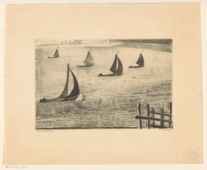 Uitgang van een haven door Lodewijk Schelfhout (signed by artist)
