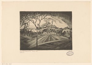 Zonsondergang door Lodewijk Schelfhout (signed by artist)