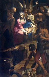 Aanbidding der Herders door Lodovico Carracci