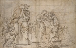 De geboorte van de Doper, ca. 1575-1610 door Lodovico Carracci