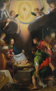 De aanbidding van de herders met Sint-Catharina van Alexandrië door Lodovico Cigoli