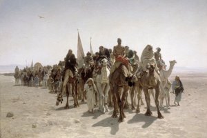 Pelgrims op weg naar Mekka door Léon Belly