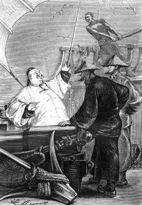 Tekening door Leon Benett, uit het boek van Jules Verne 
