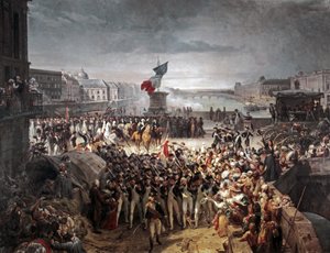De Nationale Garde van Parijs sluit zich aan bij het leger. Sept. 1792 door Léon Cogniet