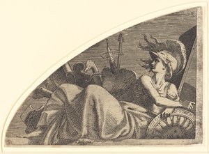Bellona Zittend op Haar Trofeeën door Léon Davent after Francesco Primaticcio