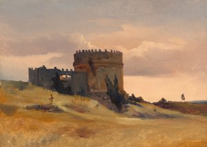 Het graf van Caecilia Metella, ca. 1830 door Léon François Antoine Fleury
