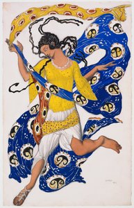 De Vlinder (Kostuumontwerp voor Anna Pavlova) door Léon Nikolaievitch Bakst