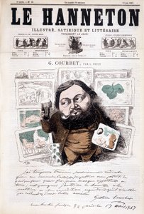 Portret van Gustave Courbet, Franse schilder (1819-1877). In Le hanneton door Léonce Justin Alexandre Petit