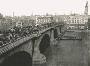 London Bridge kijkend naar het Noorden, 1895 door London Stereoscopic and Photographic Co