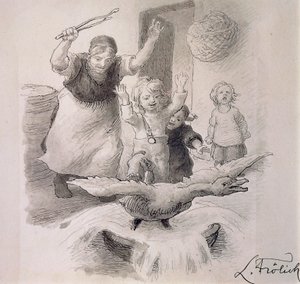 Lelijke Eendje, illustratie voor sprookje van Hans Christian Andersen
