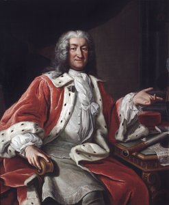 Portret van graaf Arvid Horn, soldaat, politicus, diplomaat en president van de kanselarij van de geheime raad door Lorentz the elder Pasch