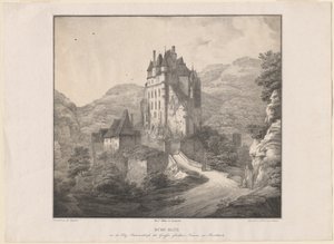 Burg Eltz door Lorenz Ekemann Allesson, after Domenico Quaglio