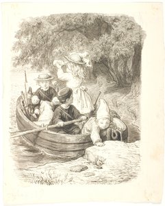 De vier kinderen in een boot