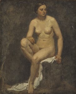 Vrouwelijk naakt in het atelier van Thomas Couture