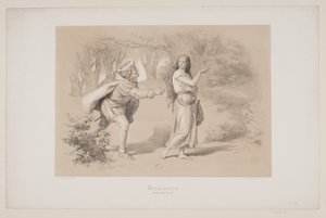 Kongsgården, pag. 69, illustratie voor Christian Winthers "Hjortens Flugt" door Lorenz Frølich