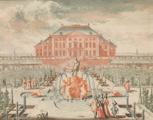 ’t Konings Huis van de Tuin-zyde, met de Fontein van Venus, in: Tooneel Der Voornaamste N...