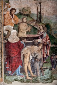 Leven van St Cecilia: Martelaarschap van St Cecilia, detail (detail) door Lorenzo Costa