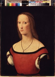 Portret van een dame door Lorenzo Costa