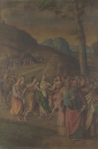 De dans van Miriam uit het verhaal van Mozes, na 1508 door Lorenzo Costa