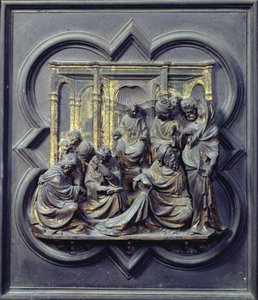 Christus tussen de Doktoren, vierde paneel van de Noorddeuren van het Baptisterium van San Giovanni, 1403-24 (brons)