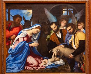 Aanbidding van de Herders door Lorenzo Lotto