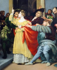 Altaarstuk van Sint Lucia of Sint Lucia voor de rechter door Lorenzo Lotto