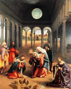 Christus neemt afscheid van zijn moeder