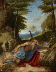 De boetvaardige heilige Hiëronymus. Rond 1513 door Lorenzo Lotto