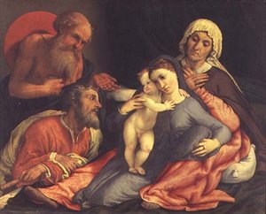 Heilige Familie door Lorenzo Lotto
