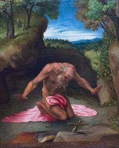 Boetvaardige heilige Hiëronymus door Lorenzo Lotto