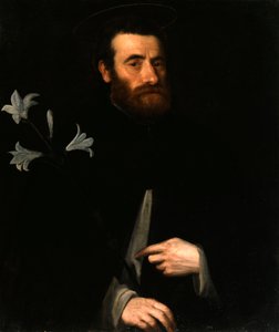 Portret van Fra Lorenzo da Bergamo door Lorenzo Lotto