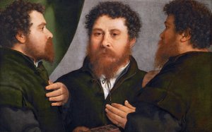 Renaissance: Drievoudig portret van een goudsmid door Lotto, Lorenzo (1480-1556), ca. 1530 door Lorenzo Lotto